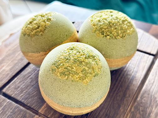 Bombe de bain artisanale - Mer enchantée - Grande (Luxe) avec huiles essentielles de romarin et d'eucalyptus