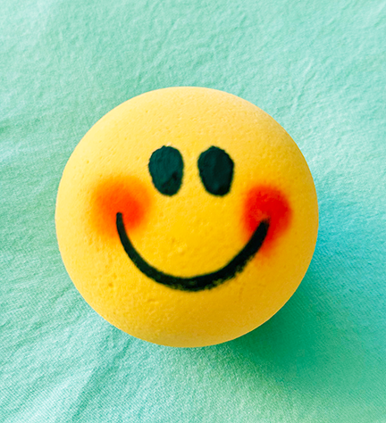 Artisan Kid's Bath Bomb:  Banana Scented, Happy Face