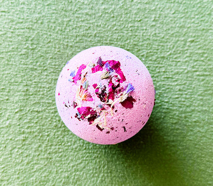 Bomba de baño artesanal - Coco y rosa - Grande (lujo)