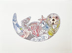 Carte de vœux, Animaux en mosaïque – (vierge)