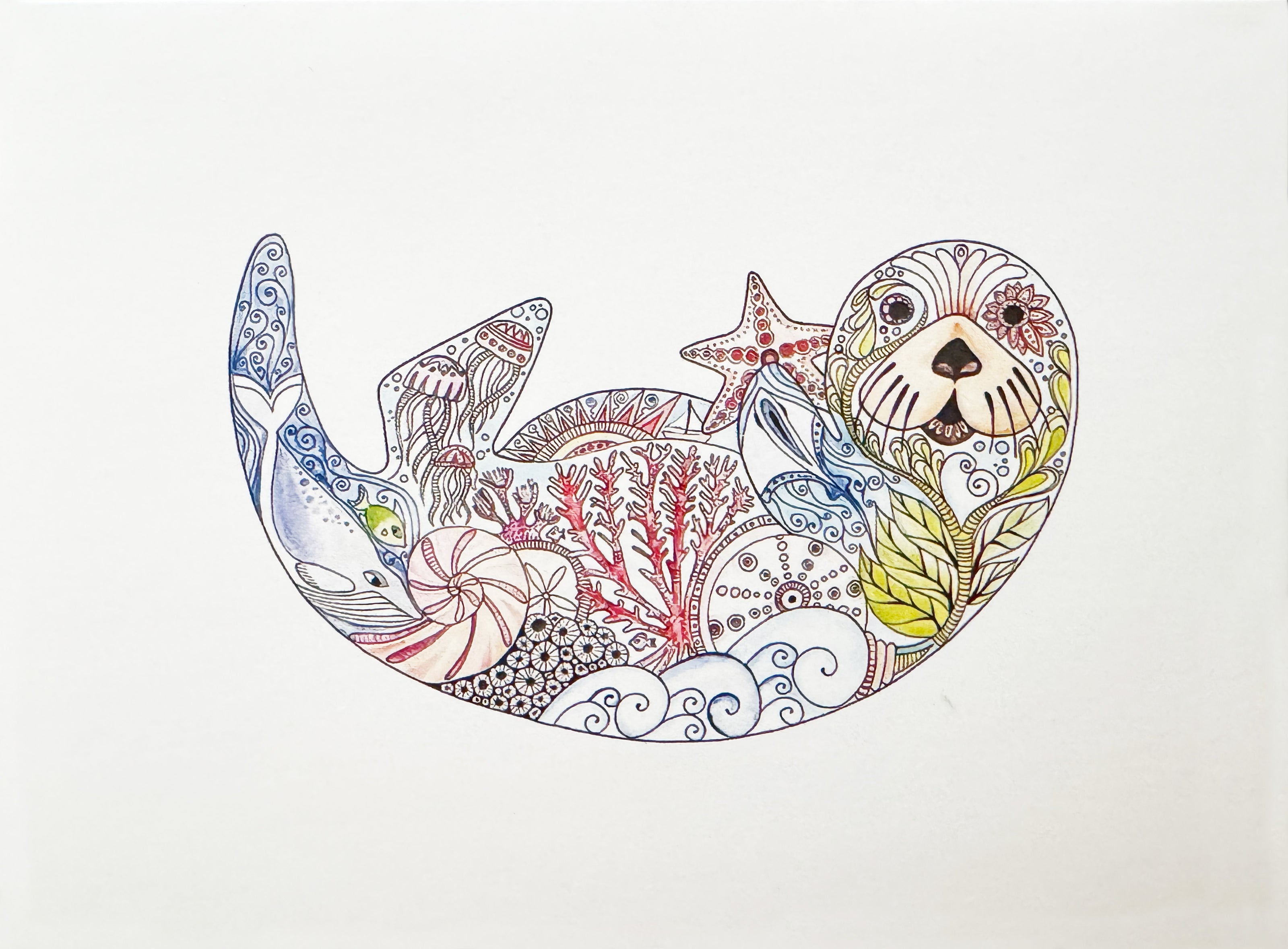 Carte de vœux, Animaux en mosaïque – (vierge)