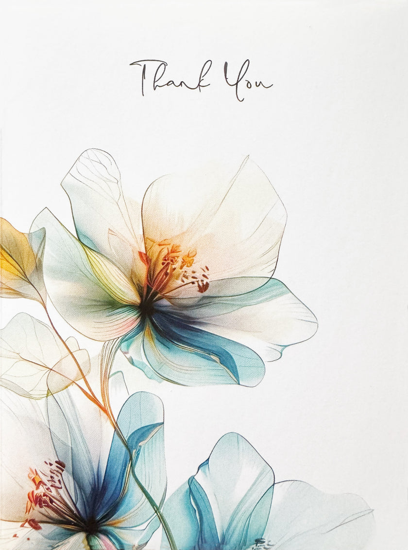 Greeting Card, Dreamy Flowers - Thank You (Blank)