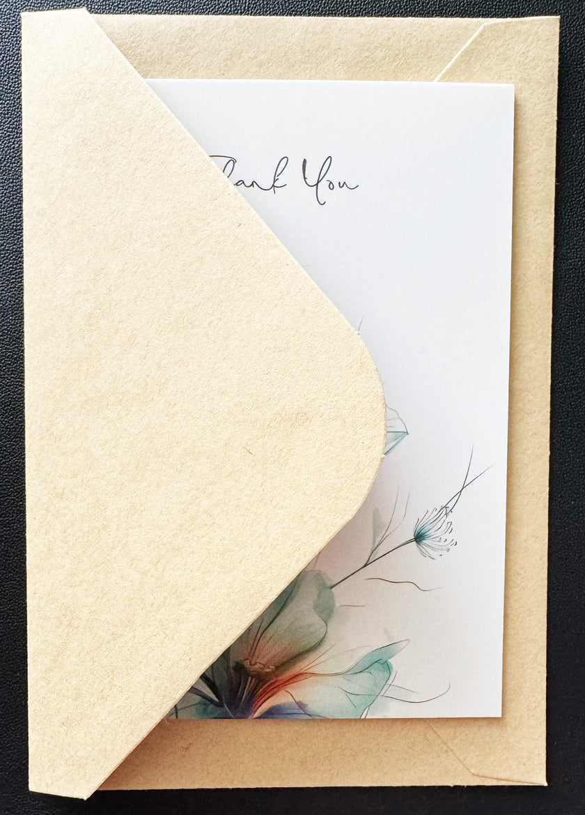 Greeting Card, Dreamy Flowers - Thank You (Blank)