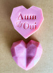 Artisan Soap Bar:  Valentine Goat's Milk - English Rose, Scented (Geometric Heart: Pink)