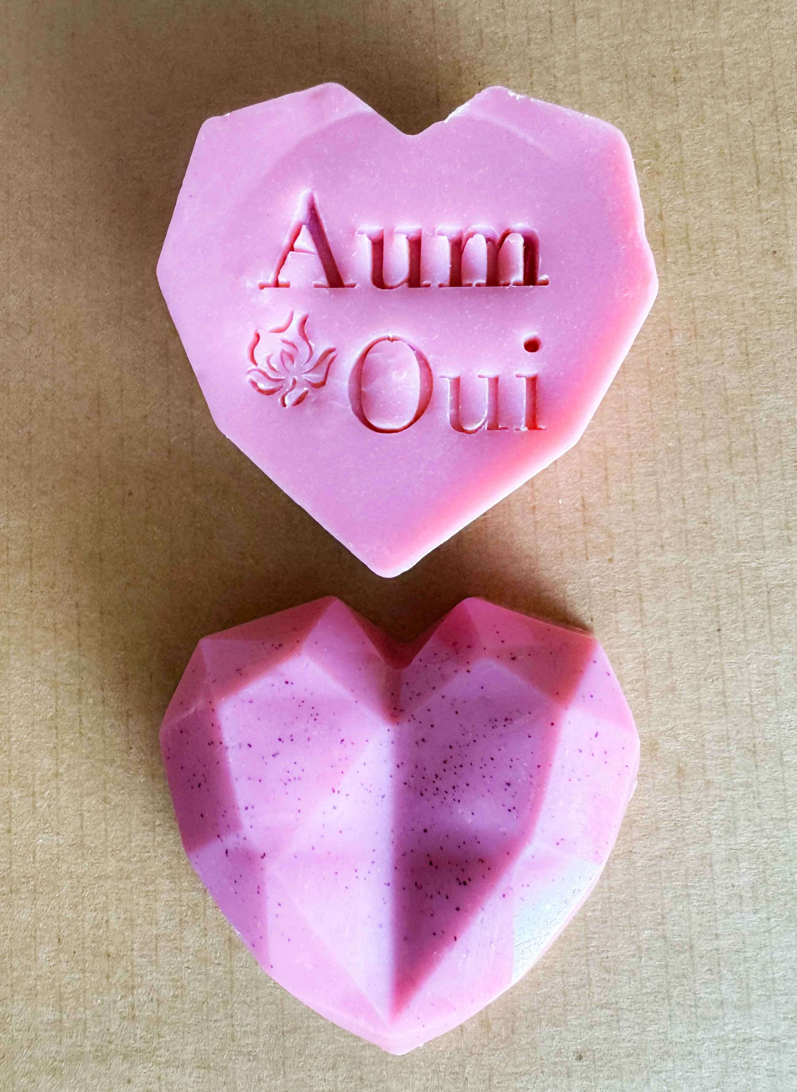 Artisan Soap Bar:  Valentine Goat's Milk - English Rose, Scented (Geometric Heart: Pink)