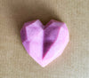 Artisan Soap Bar:  Valentine Goat's Milk - English Rose, Scented (Geometric Heart: Pink)