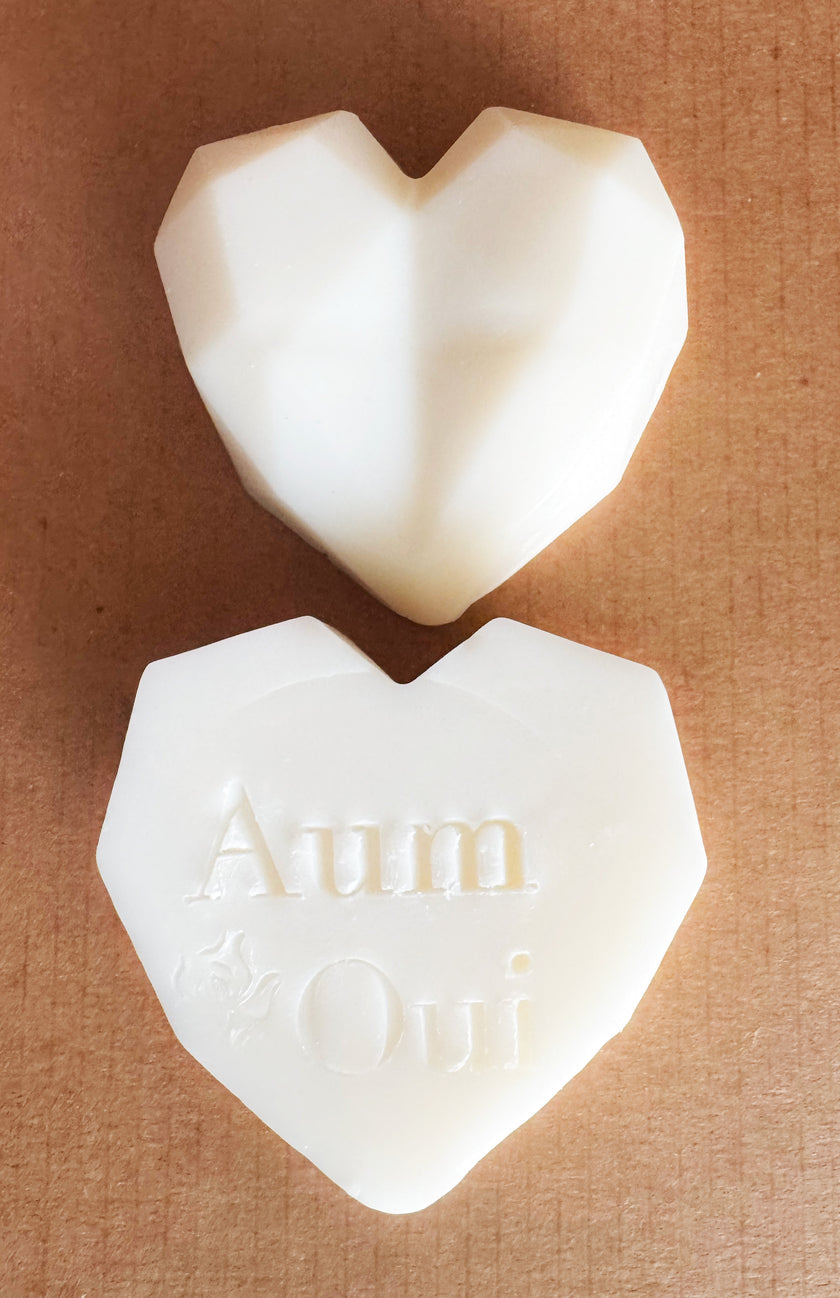Artisan Soap Bar:  Valentine Goat's Milk, Unscented (Geometric Heart:  White)