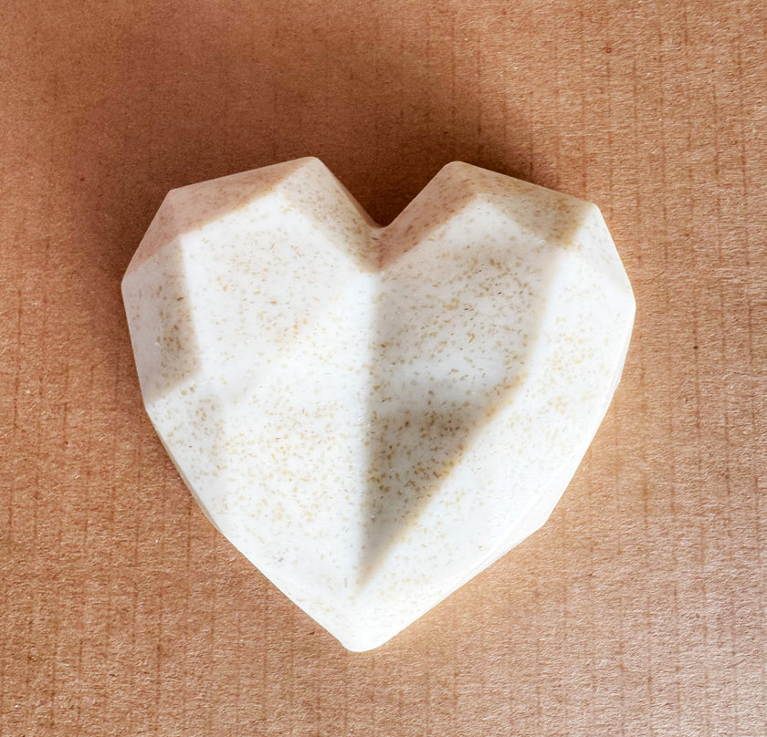 Artisan Soap Bar - Valentine Oat's Milk, Unscented (Geometric Heart:  Oat)