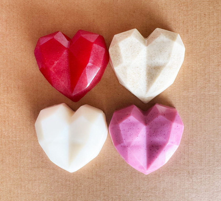 Artisan Soap Bar:  Valentine Oat's Milk - Tropics of Paradise, Scented (Geometric Heart:  Oat)