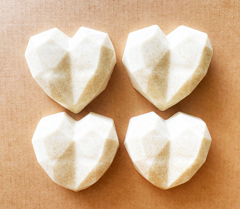 Artisan Soap Bar:  Valentine Oat's Milk - Tropics of Paradise, Scented (Geometric Heart:  Oat)