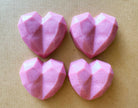 Artisan Soap Bar:  Valentine Goat's Milk - English Rose, Scented (Geometric Heart: Pink)