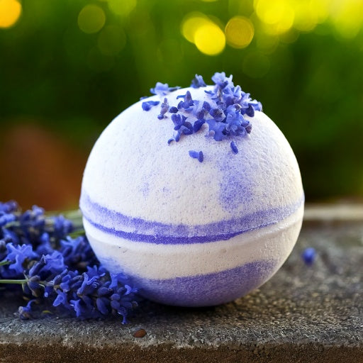 Bombe de bain artisanale – Lavande bulgare et menthe poivrée – Très grande taille (luxe)