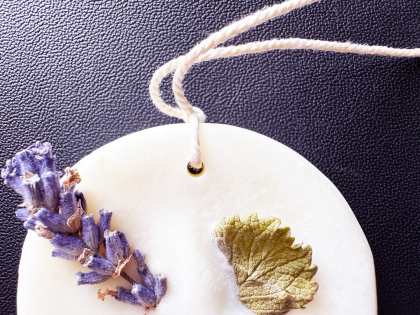 AO - Désodorisant pour palette botanique à suspendre - Lavande, citron et noix de muscade (parfum) / Couleur naturelle / Cercle